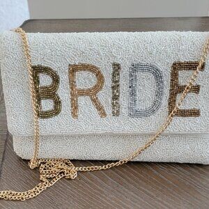 Beaded BRIDE clutch